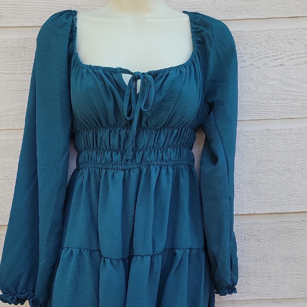 Liberty Love Teal Long Sleeve Dress Size S - Picture 7 of 13